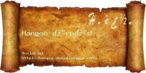 Hangos Árpád névjegykártya