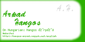 arpad hangos business card